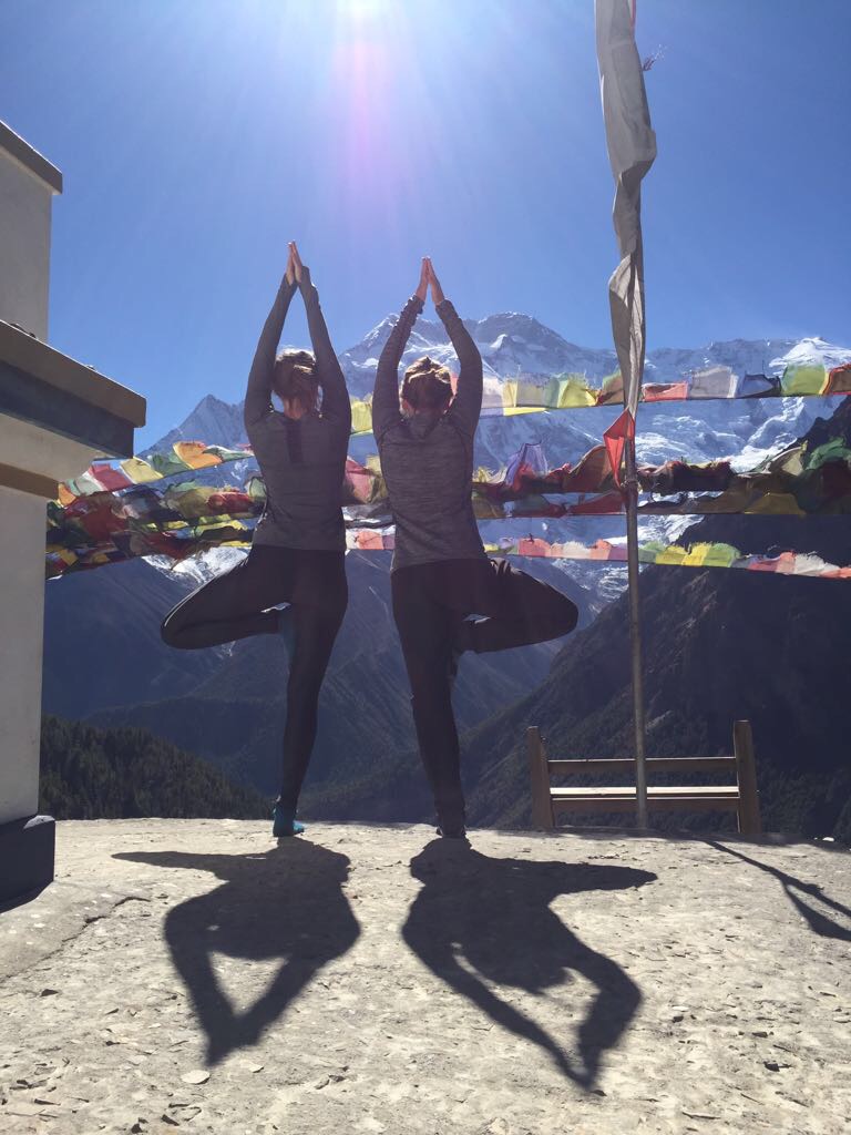 Yoga practice at Atmashree